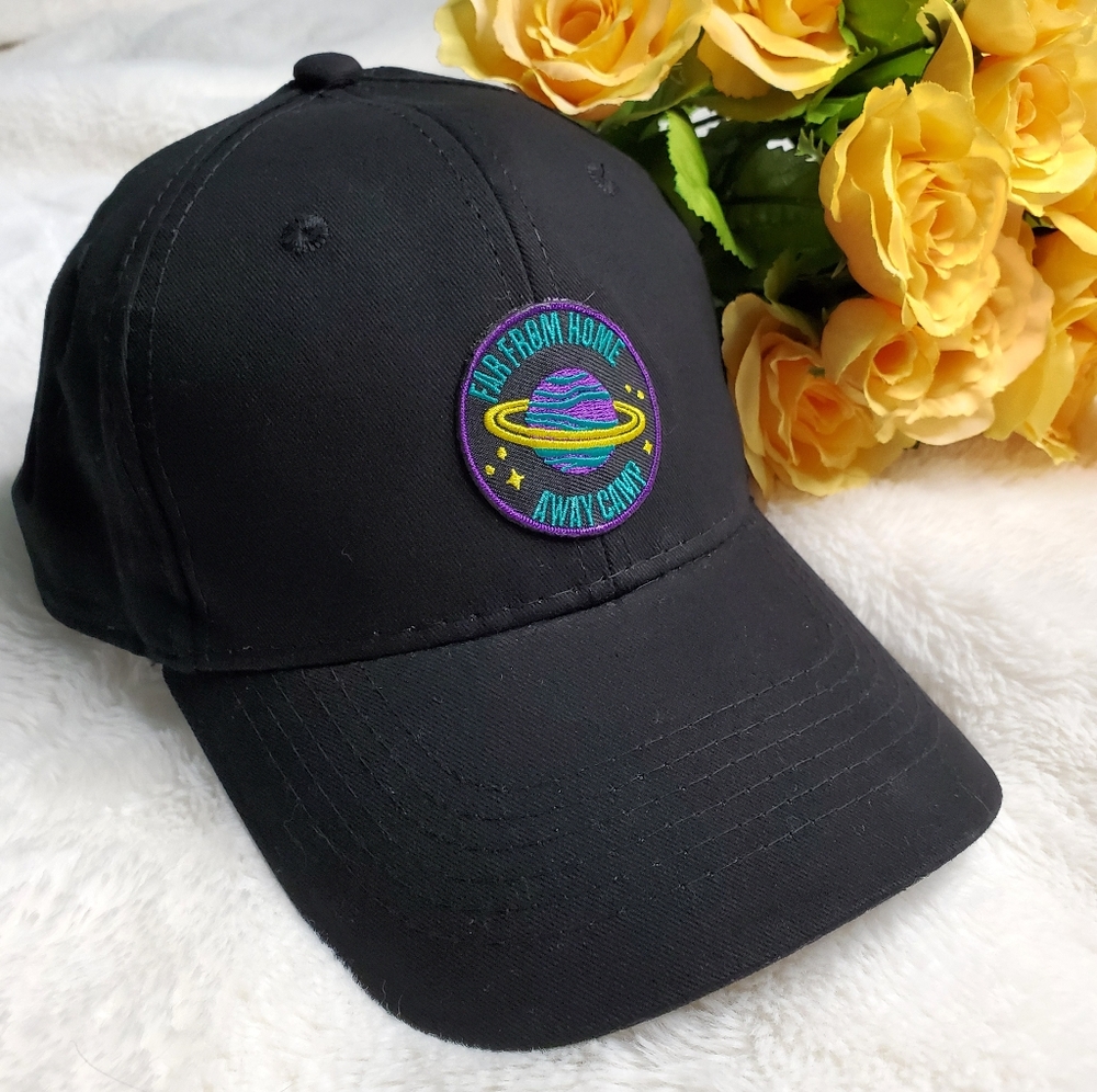 NWT Black "Far From Home" Galaxy Cap